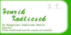 henrik kadlicsek business card